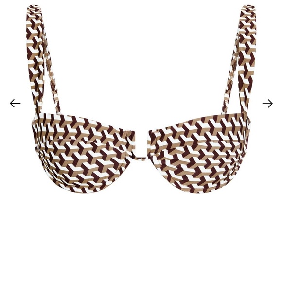 Monday Swimwear Other - Monday Swimwear Brown and White Geometric Underwire Bikini Top